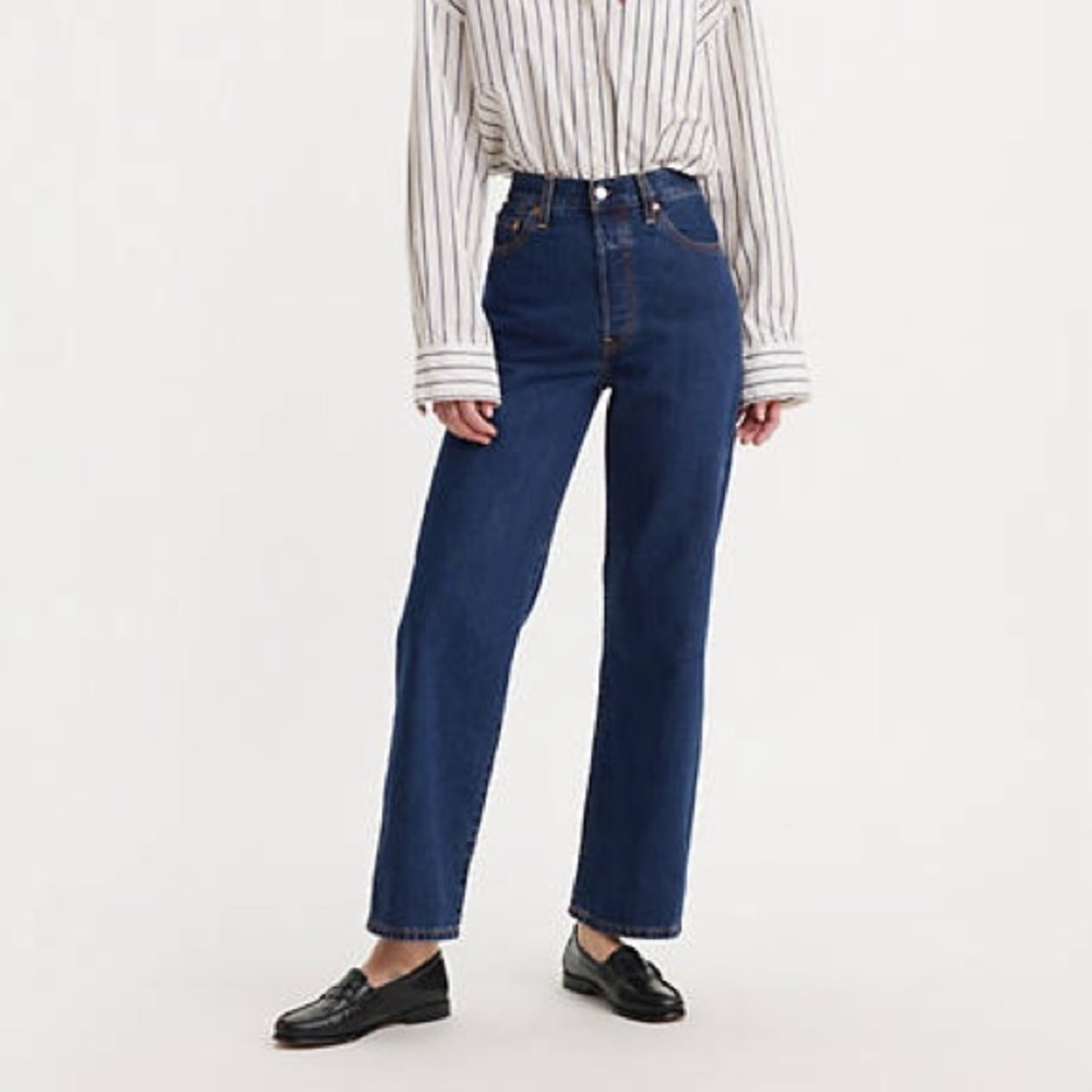 Levi’s premium ribcage straight ankle jeans size 28 noe dark mineral wash